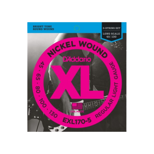 D'Addario EXL170-5 ( 45 -130 ) Regular Light Electric Bass 5 Strings